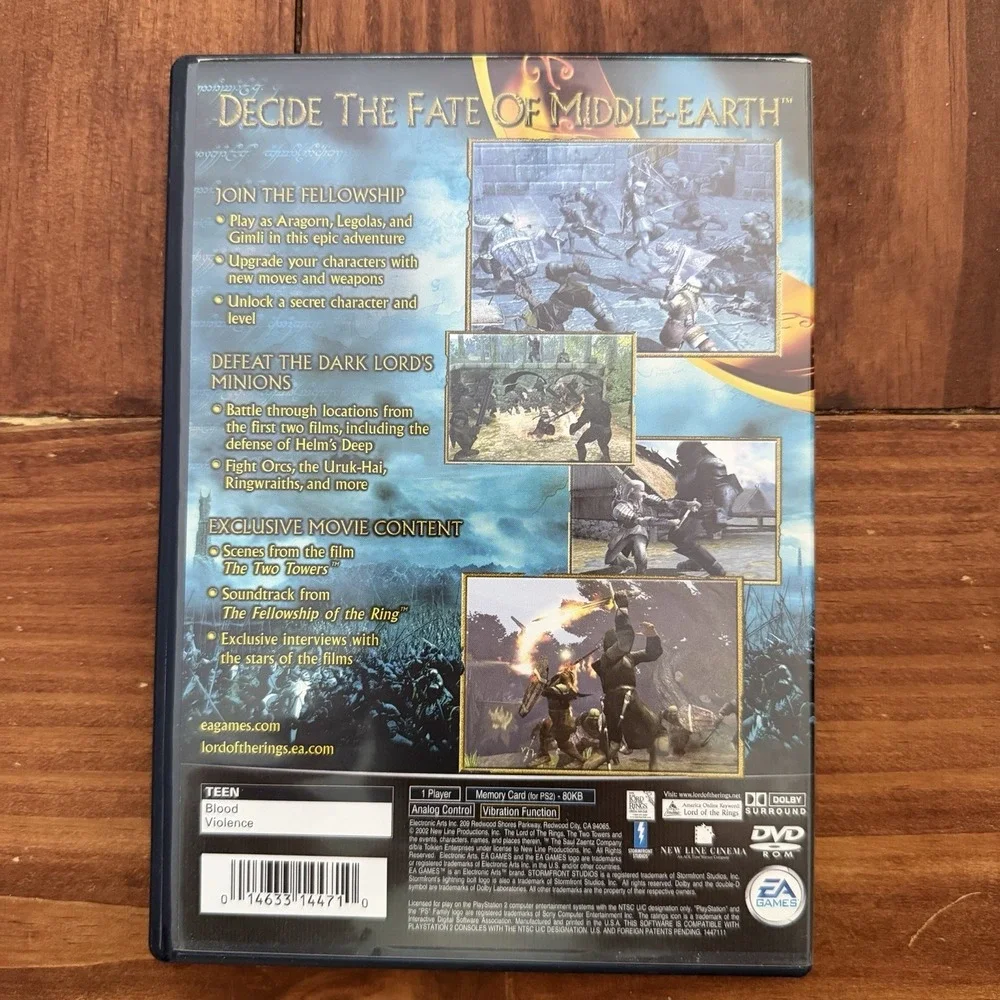 EA Games The Lord of the Rings: The Two Towers Action Adventure PS2 T NTSC-U/C